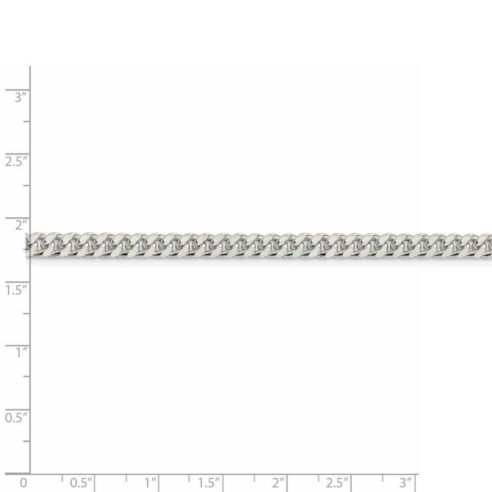 5mm Sterling Silver Solid D/C Domed Curb Chain Necklace