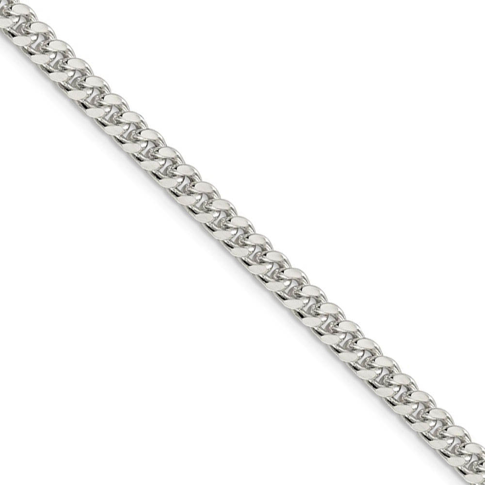 5mm Sterling Silver Solid D/C Domed Curb Chain Necklace