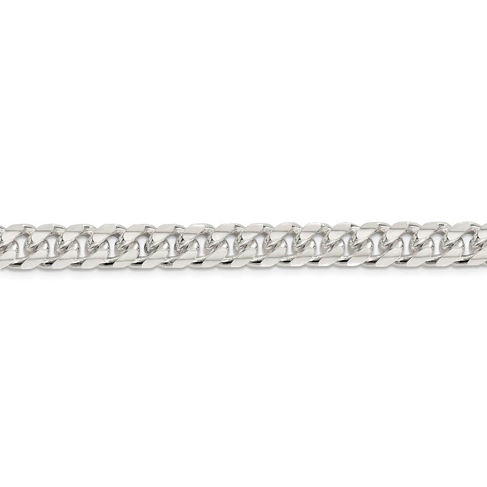 Men's 8.5mm Sterling Silver Solid D/C Domed Curb Chain Bracelet