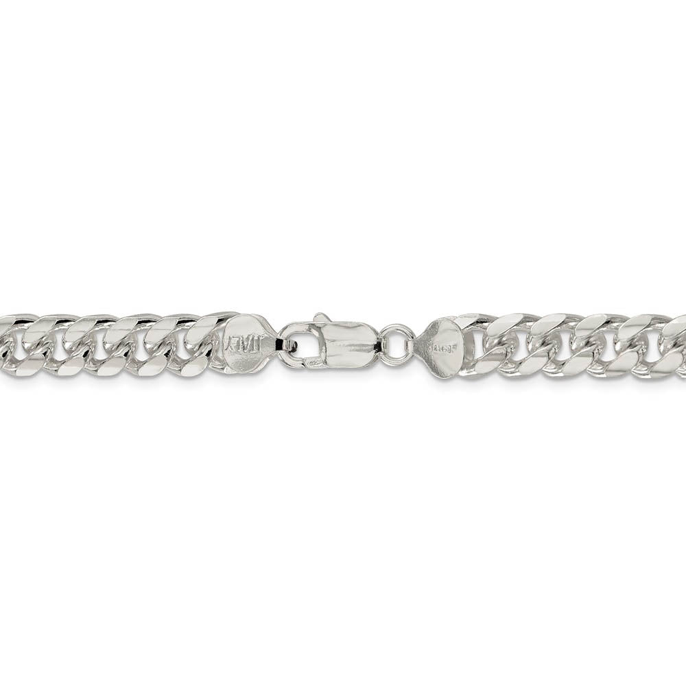 Men's 8.5mm Sterling Silver Solid D/C Domed Curb Chain Bracelet