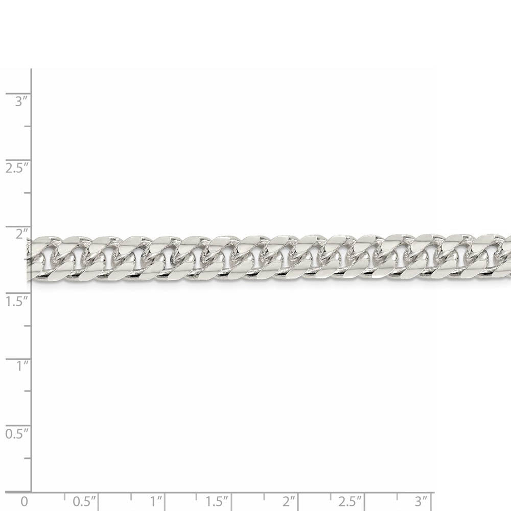 Men's 8.5mm Sterling Silver Solid D/C Domed Curb Chain Bracelet