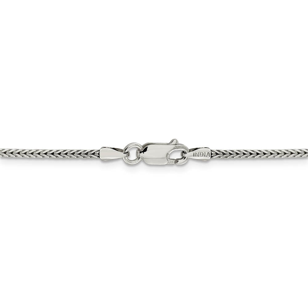 2mm Sterling Silver Diamond Cut Solid Round Franco Chain Necklace