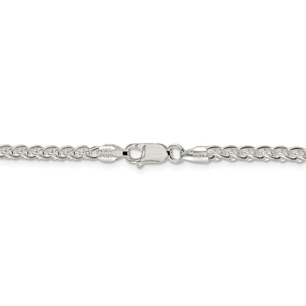 3mm, Sterling Silver Round Solid Spiga Chain Necklace