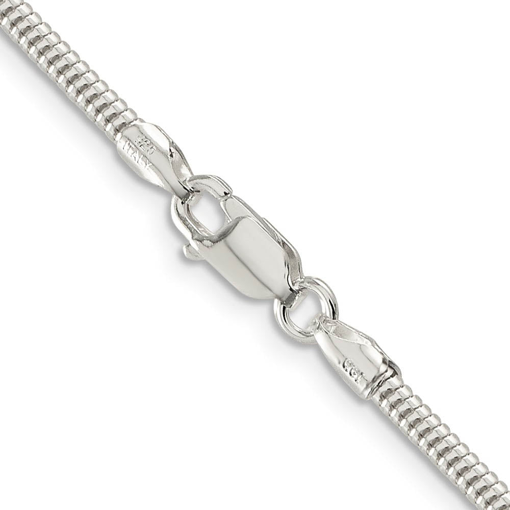 2.5mm Sterling Silver Solid Classic Round Snake Chain Necklace