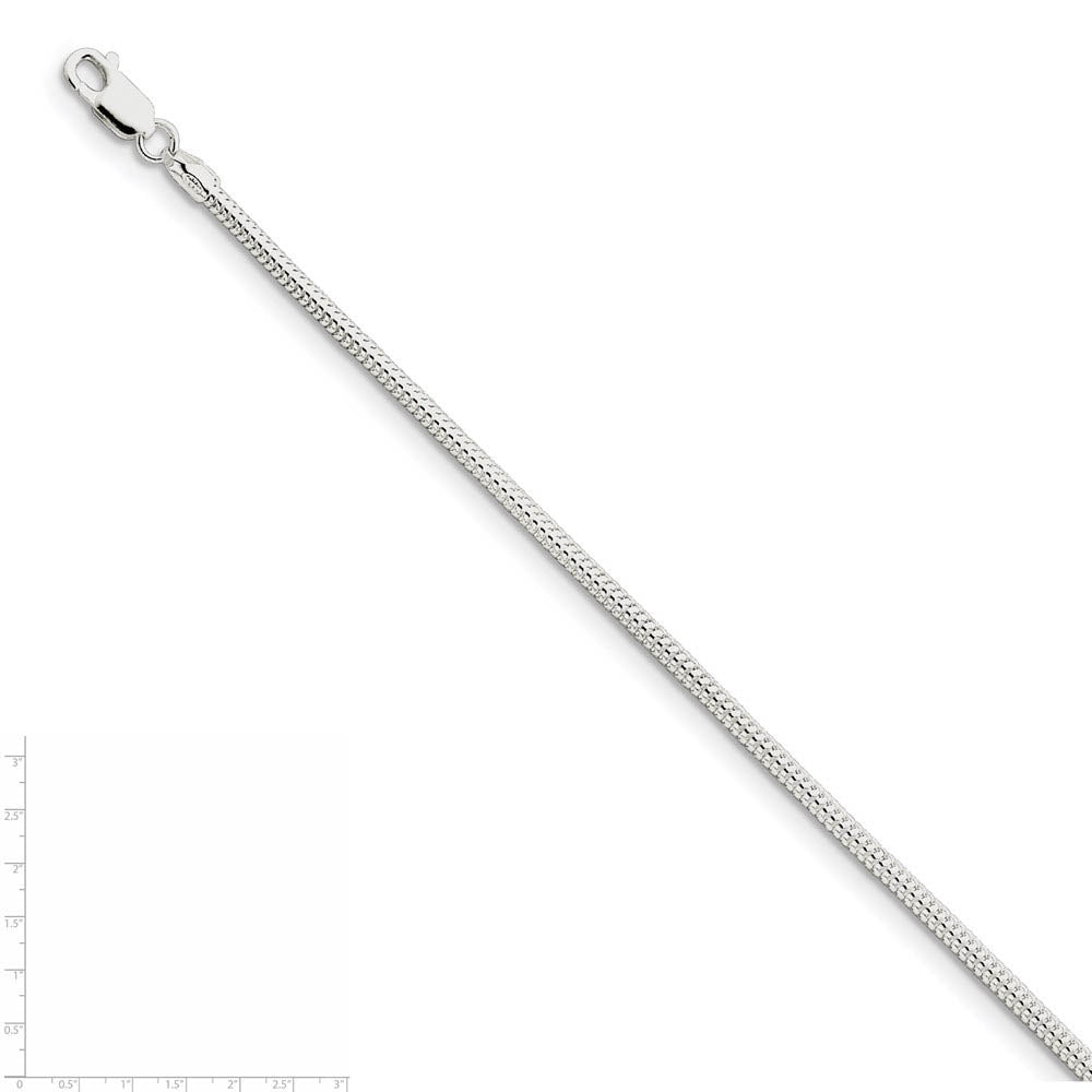 2.5mm Sterling Silver Solid Classic Round Snake Chain Necklace