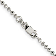 2.3mm Sterling Silver, Solid Beaded Chain Necklace