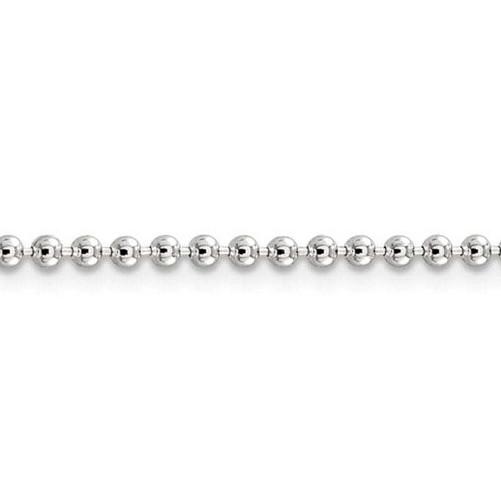2.3mm Sterling Silver, Solid Beaded Chain Necklace