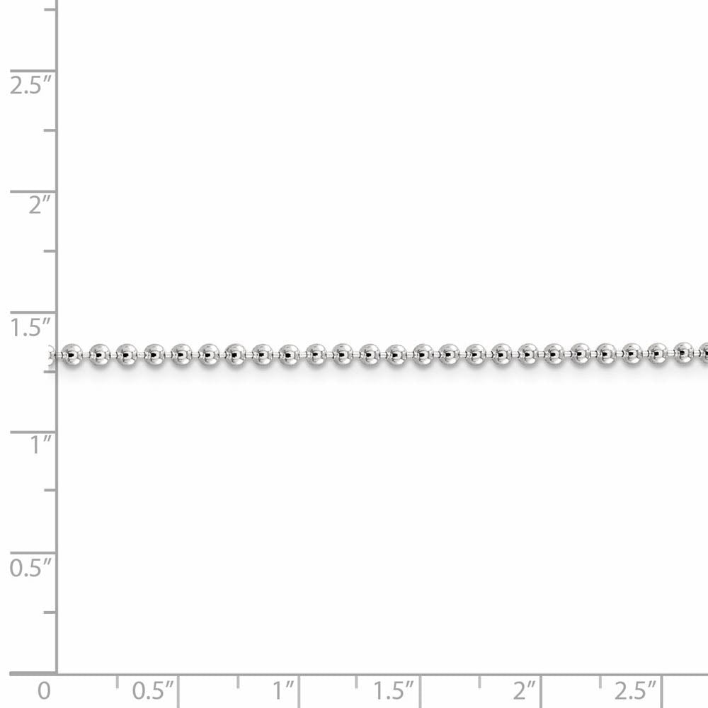 2.3mm Sterling Silver, Solid Beaded Chain Necklace