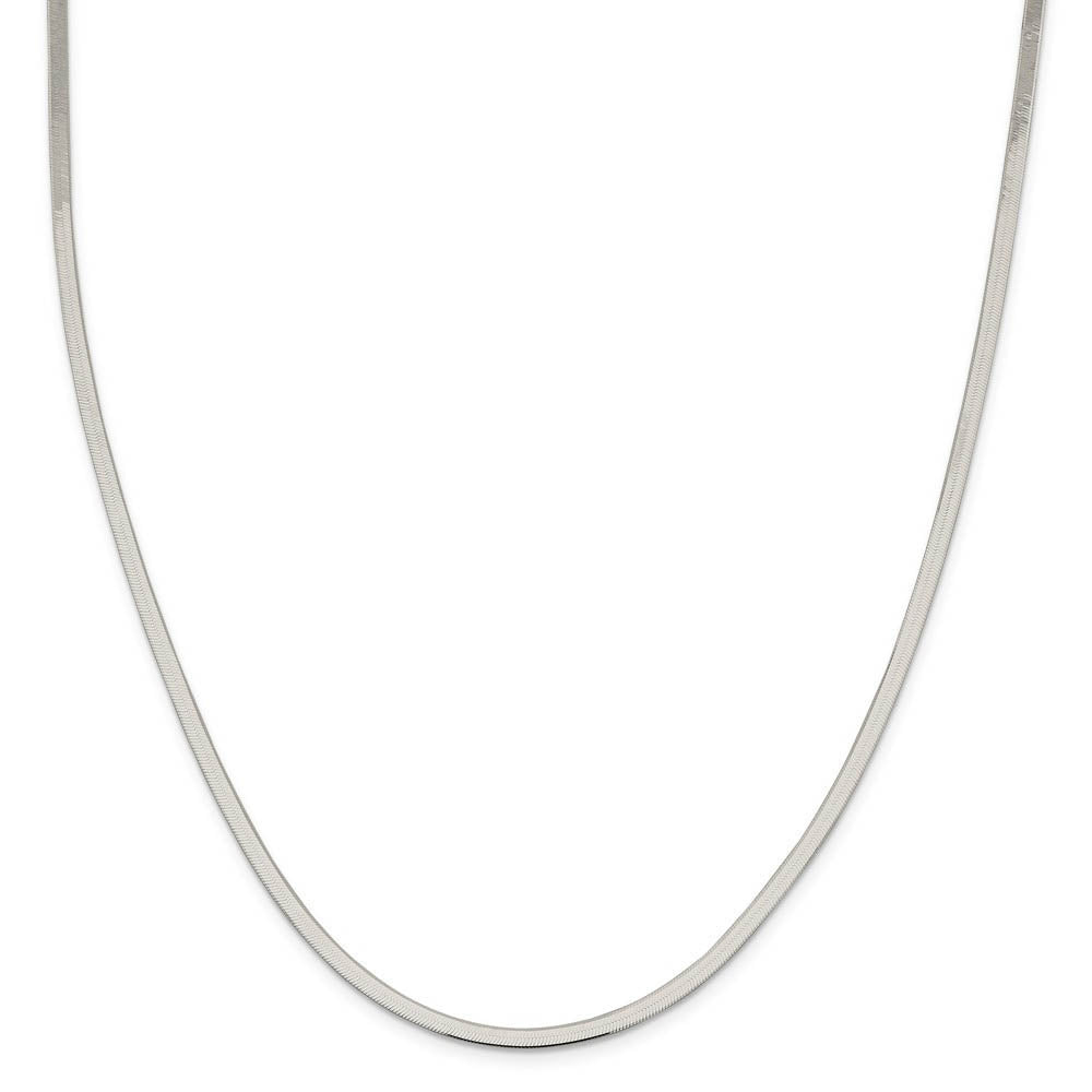 3mm, Sterling Silver Solid Herringbone Chain Necklace