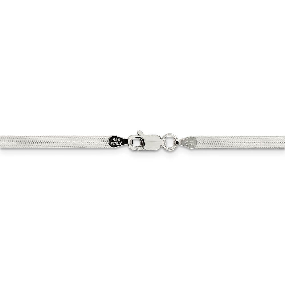 3mm, Sterling Silver Solid Herringbone Chain Necklace