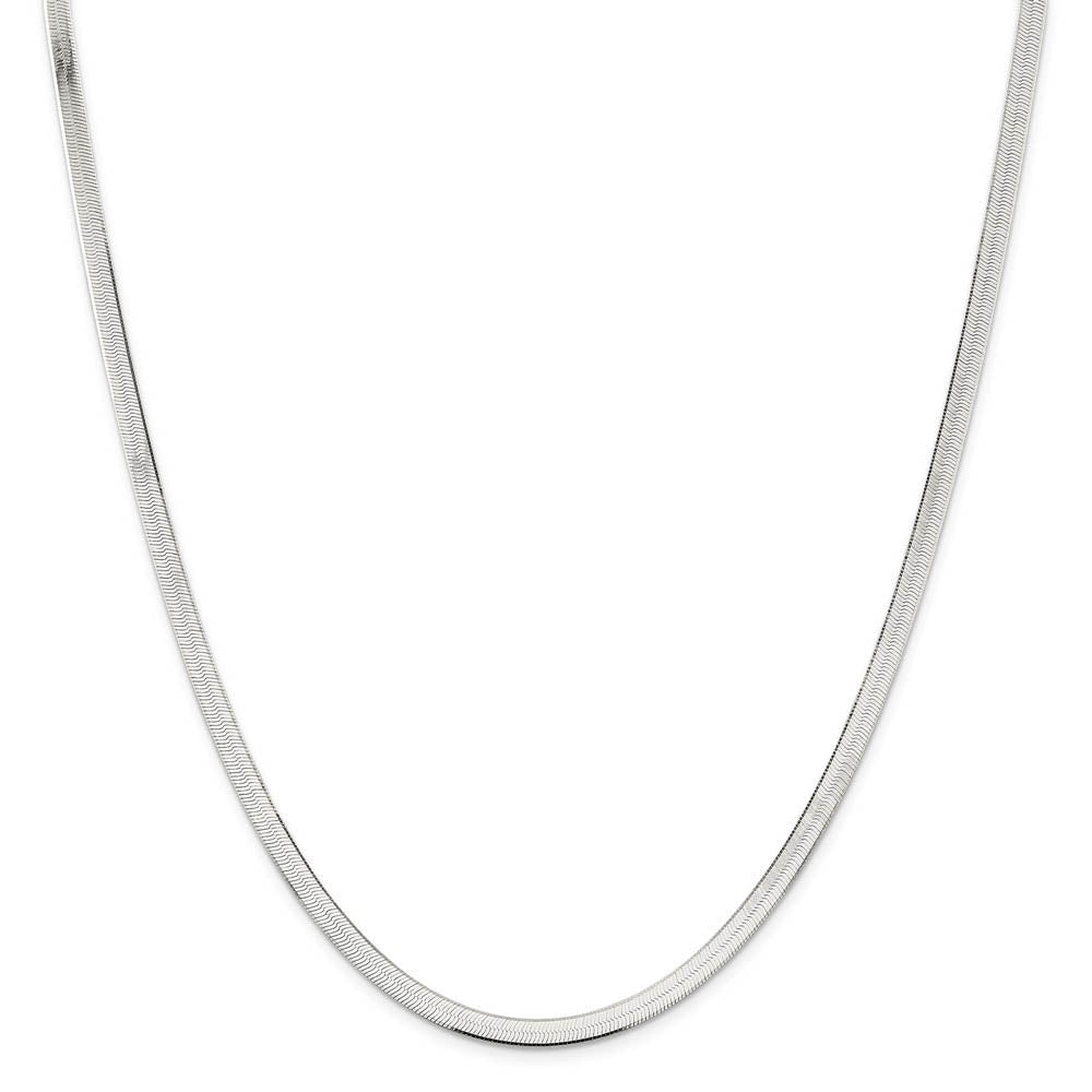 4.5mm, Sterling Silver Solid Herringbone Chain Necklace
