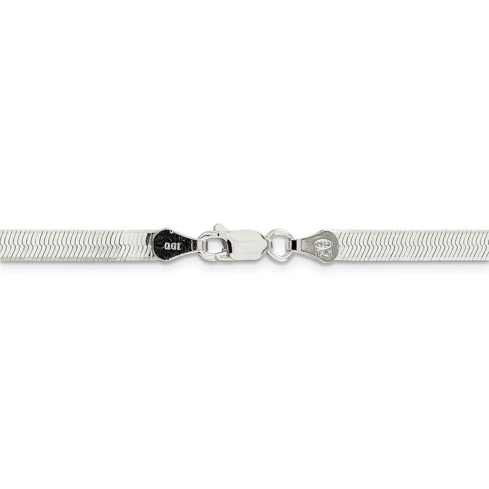 4.5mm, Sterling Silver Solid Herringbone Chain Necklace