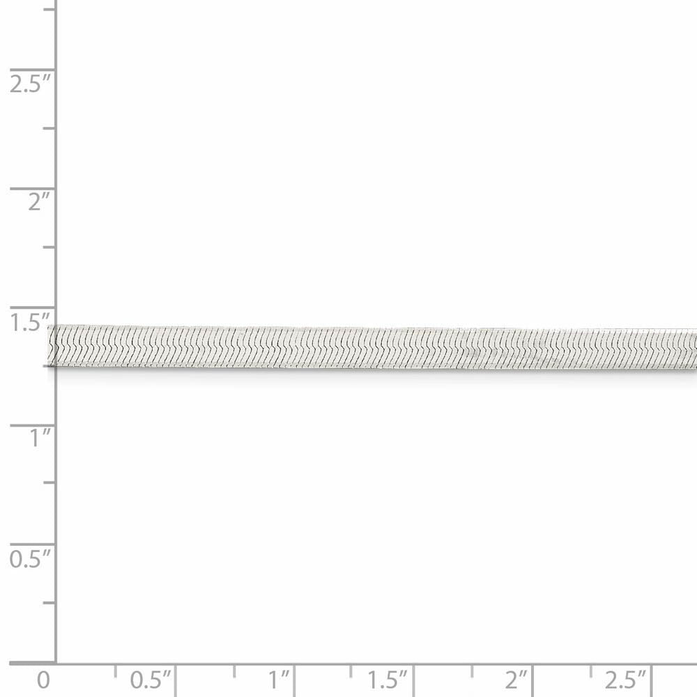 4.5mm, Sterling Silver Solid Herringbone Chain Necklace