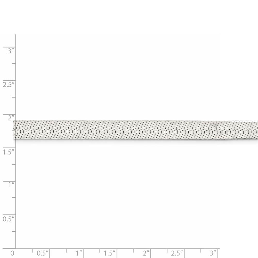7mm, Sterling Silver Solid Herringbone Chain Bracelet
