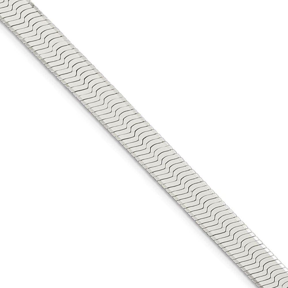 Men's 8mm, Sterling Silver Solid Herringbone Chain Bracelet