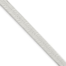 Men's 8mm, Sterling Silver Solid Herringbone Chain Bracelet