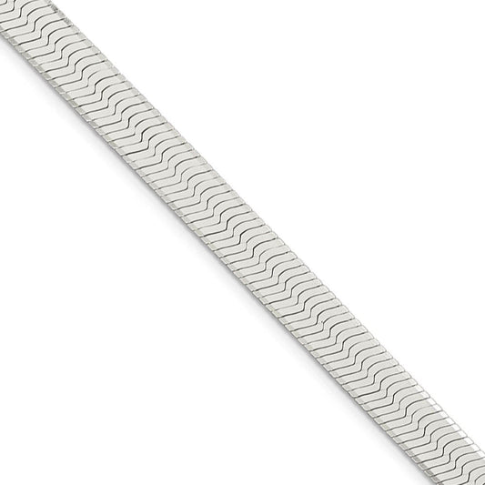 Men's 8mm, Sterling Silver Solid Herringbone Chain Bracelet