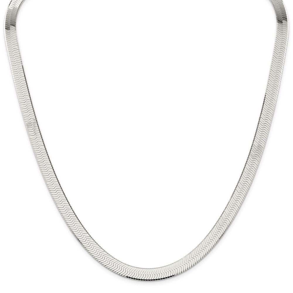 Men's 8mm, Sterling Silver Solid Herringbone Chain Bracelet