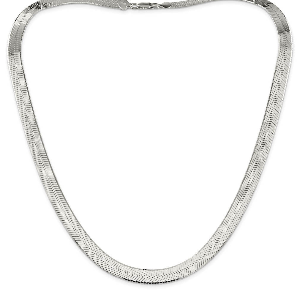 Men's 8.75mm, Sterling Silver Solid Herringbone Chain Bracelet