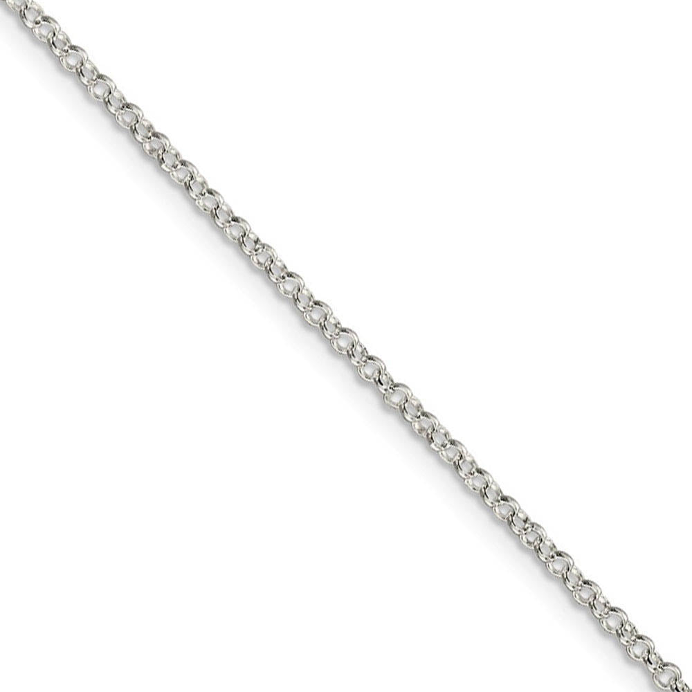 2mm, Sterling Silver Solid Rolo Chain Necklace