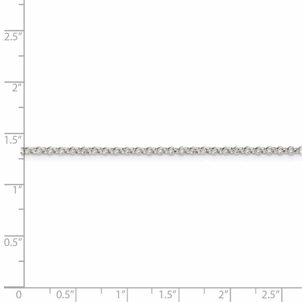 2mm, Sterling Silver Solid Rolo Chain Necklace