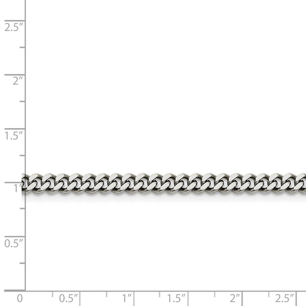 4mm Stainless Steel Heavy Flat Curb Chain Necklace