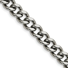 Men's 9.5mm Stainless Steel Heavy Flat Curb Chain Bracelet, 7.75 Inch
