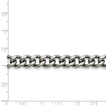 Men's 9.5mm Stainless Steel Heavy Flat Curb Chain Bracelet, 7.75 Inch