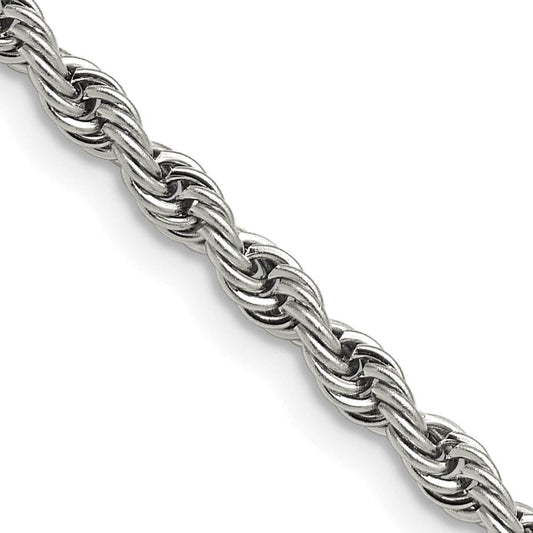 Men's 4mm Stainless Steel Rope Chain Necklace
