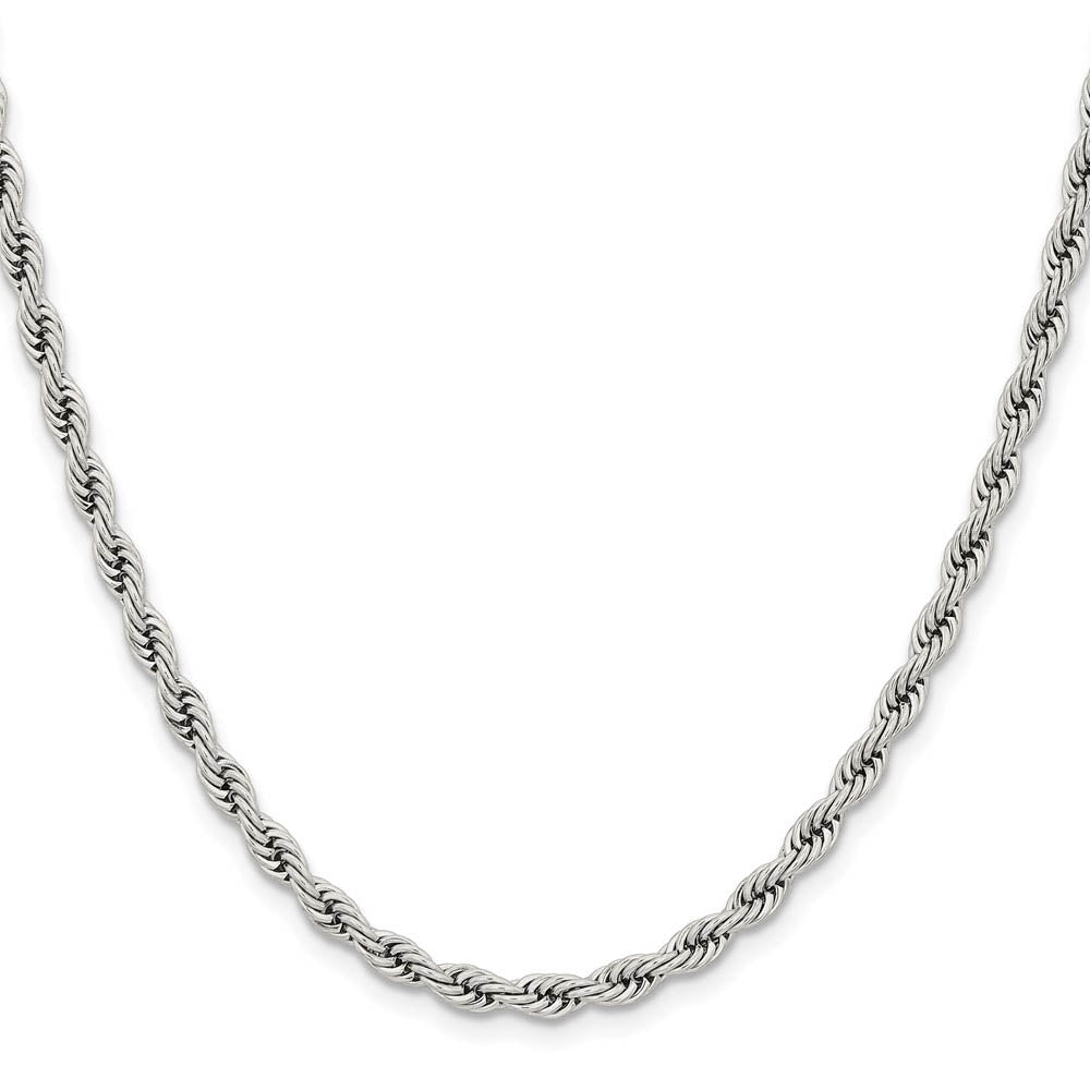 Men's 4mm Stainless Steel Rope Chain Necklace