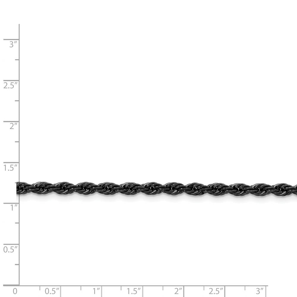 Men's 4mm Black-plated Stainless Steel Rope Chain Necklace