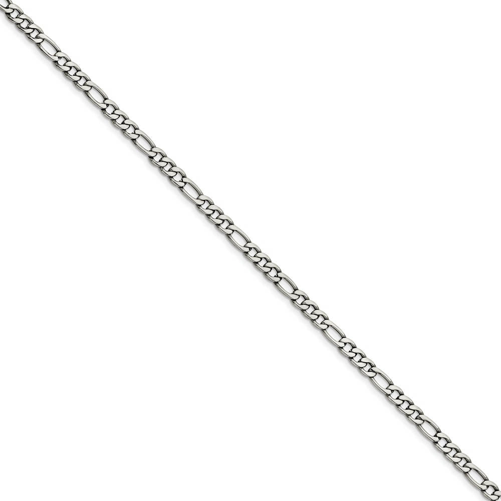 Men's 5.3mm Stainless Steel Figaro Chain Bracelet, 7 Inch