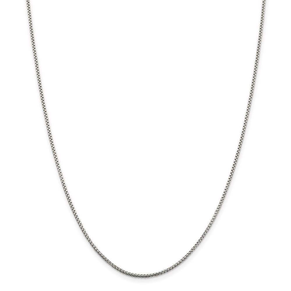 1.5mm Sterling Silver Solid Round Box Chain Necklace