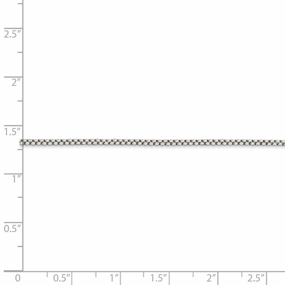 1.5mm Sterling Silver Solid Round Box Chain Necklace