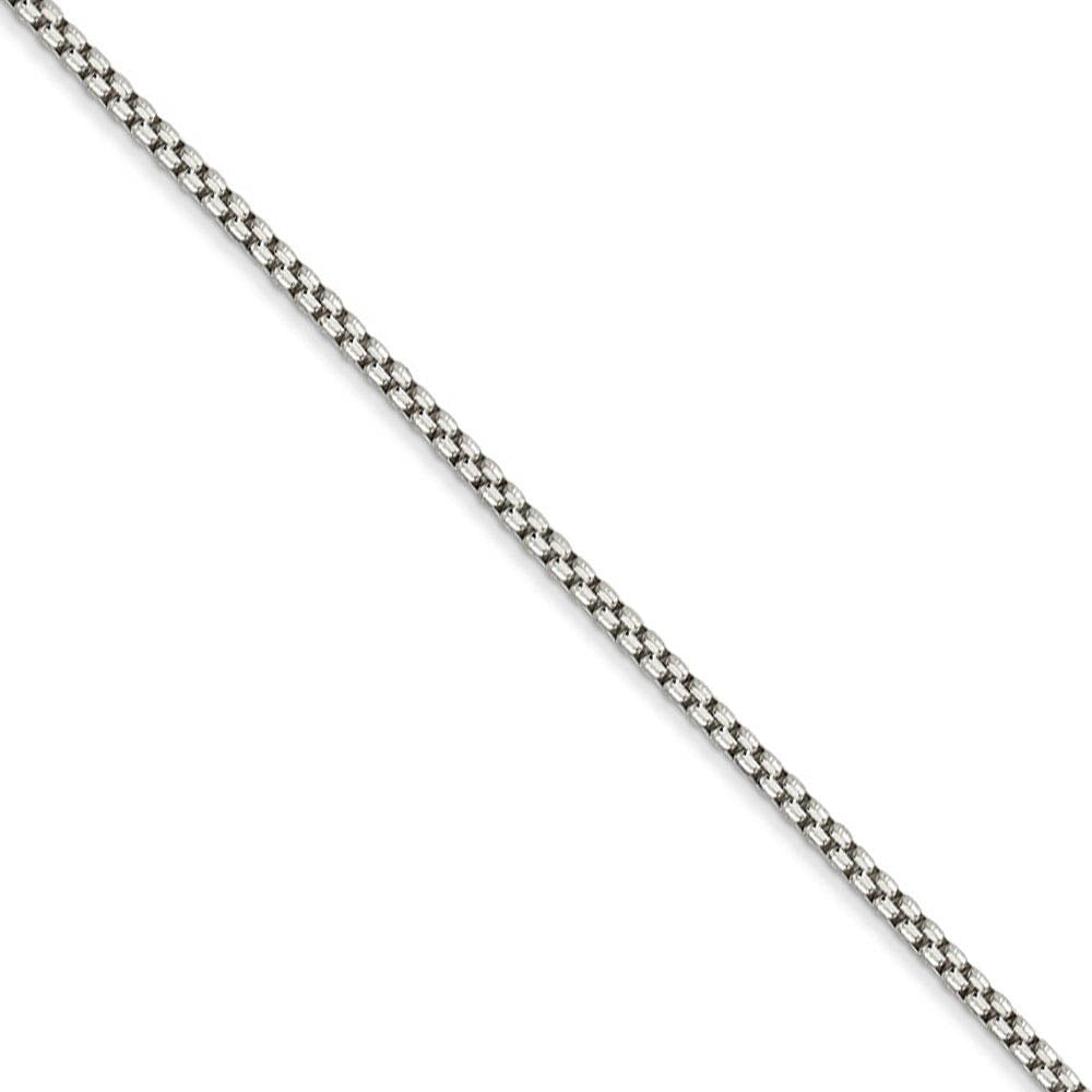 1.5mm Sterling Silver Solid Round Box Chain Necklace