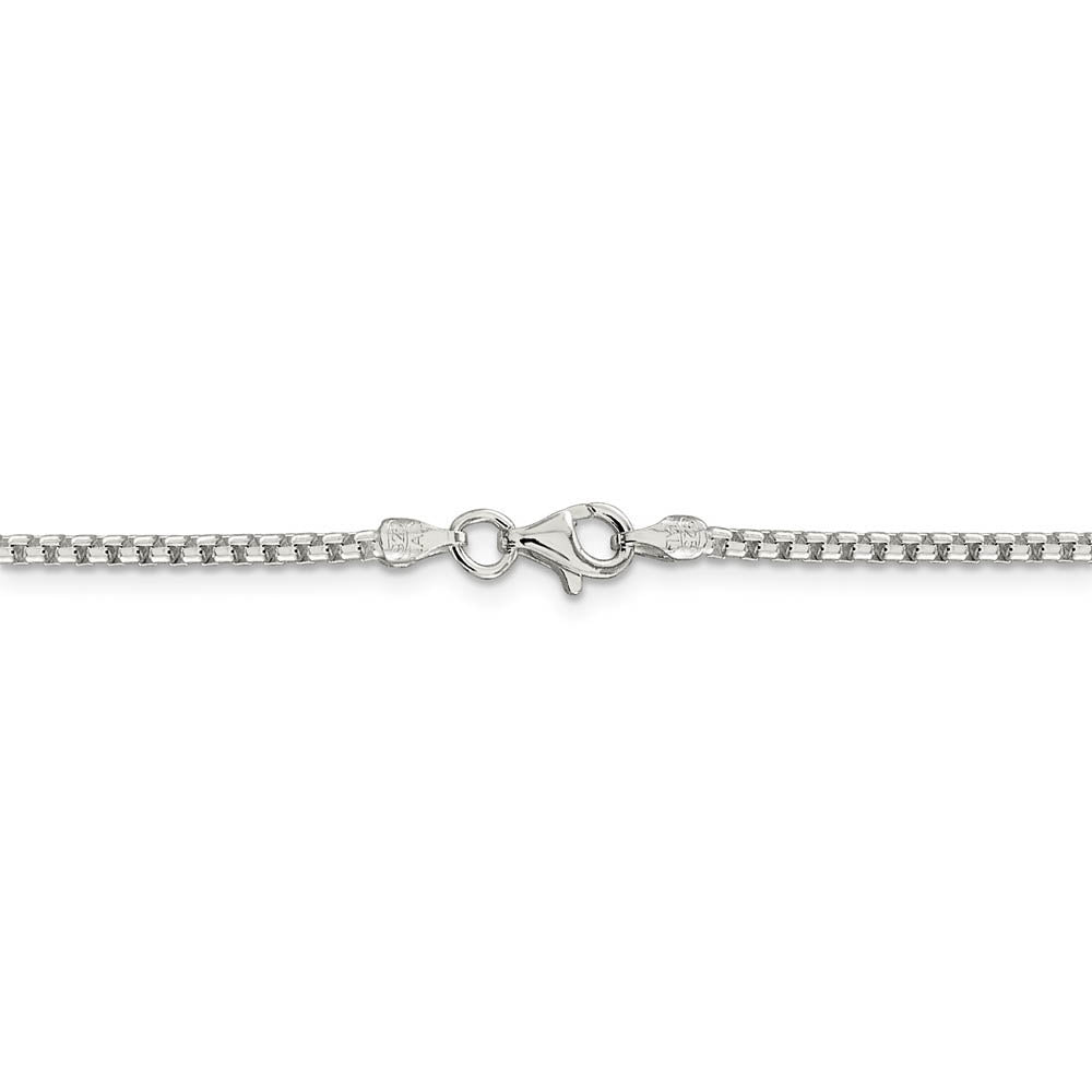 2mm Sterling Silver Solid Round Box Chain Necklace