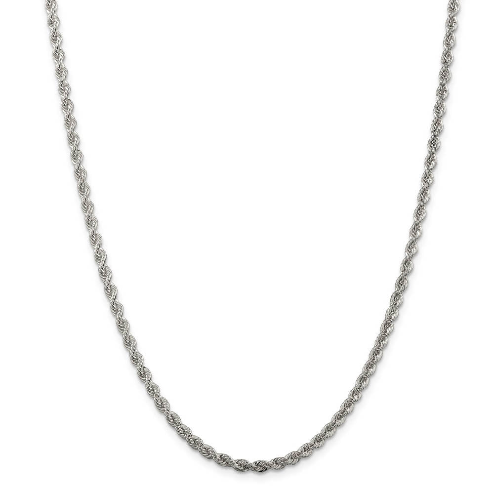 3mm Sterling Silver Solid Rope Chain Necklace
