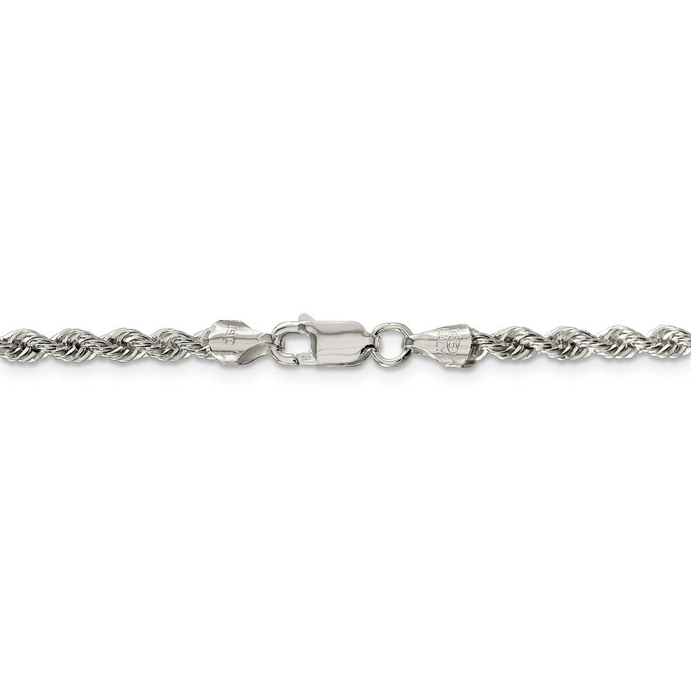 3mm Sterling Silver Solid Rope Chain Necklace