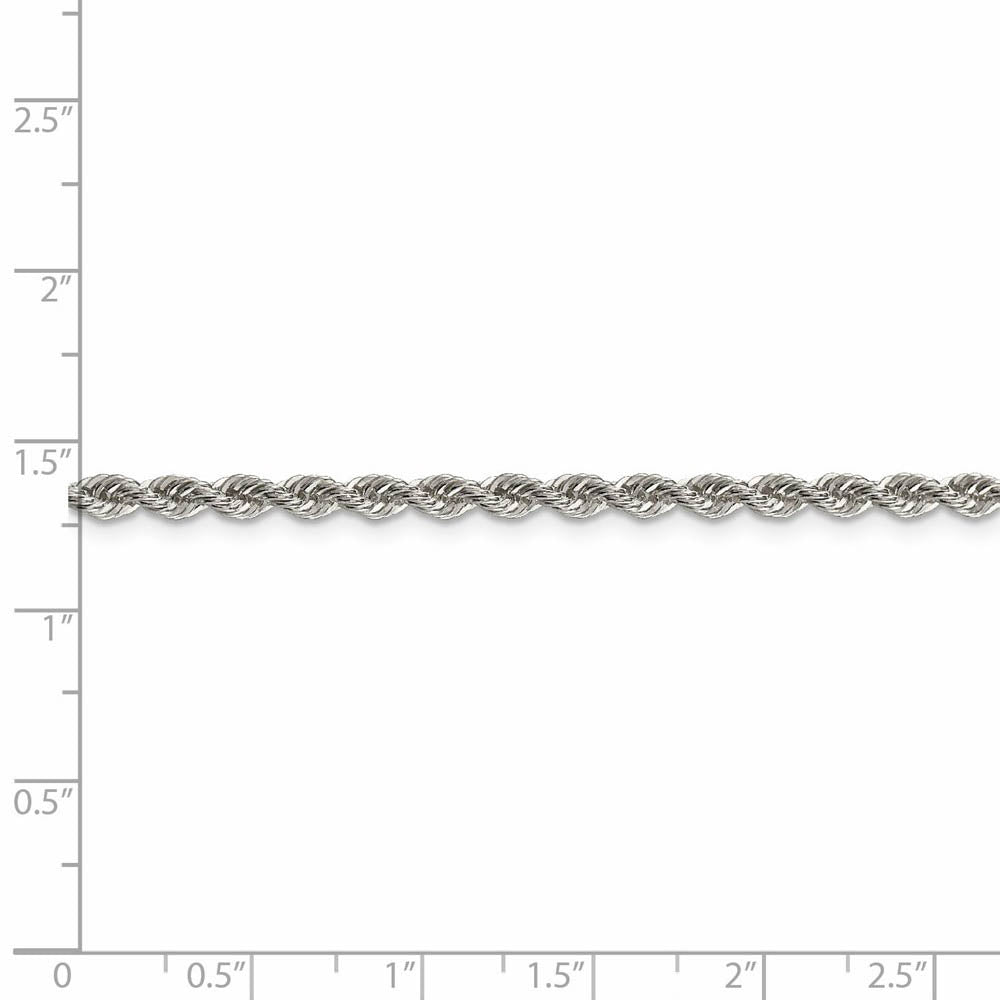 3mm Sterling Silver Solid Rope Chain Necklace
