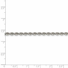 3mm Sterling Silver Solid Rope Chain Necklace