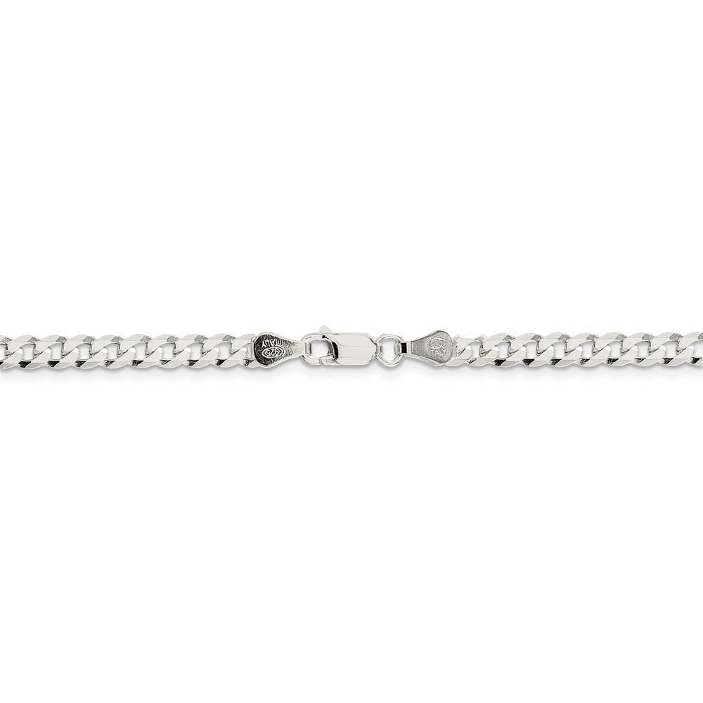 4.5mm Sterling Silver Solid Flat Curb Chain Necklace