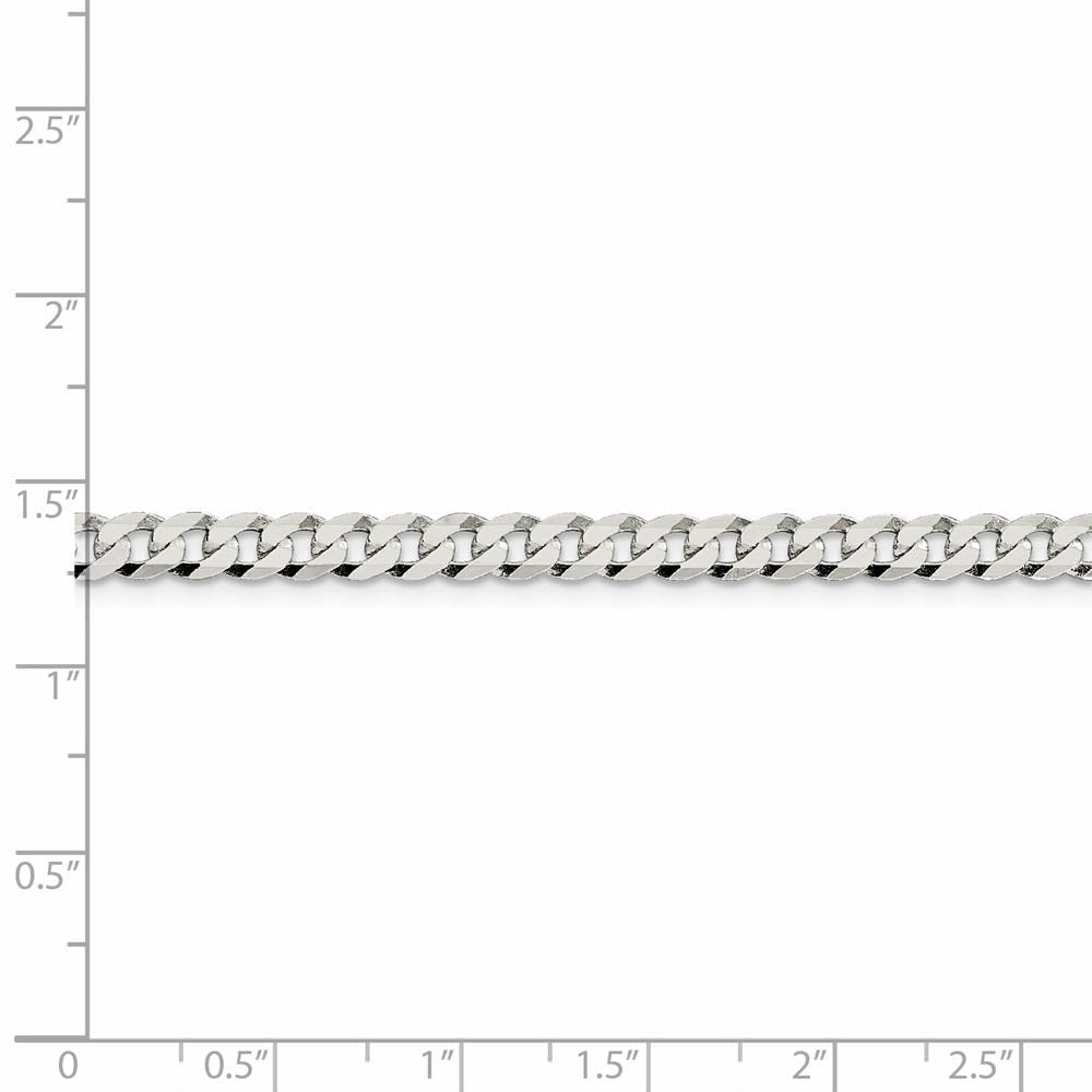 4.5mm Sterling Silver Solid Flat Curb Chain Necklace