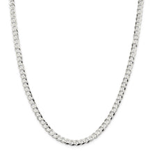 Men's 5.75mm Sterling Silver Solid Flat Curb Chain Necklace