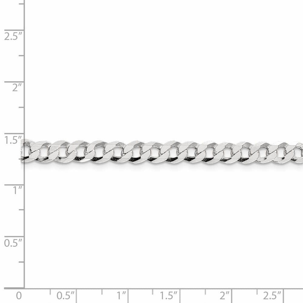 Men's 5.75mm Sterling Silver Solid Flat Curb Chain Necklace
