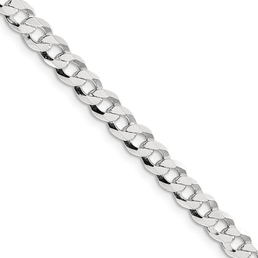 Men's 5.75mm Sterling Silver Solid Flat Curb Chain Necklace
