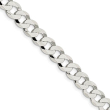 Men's 7.5mm Sterling Silver Solid Flat Curb Chain Necklace