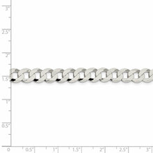 Men's 7.5mm Sterling Silver Solid Flat Curb Chain Necklace