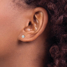 14k White Gold 4mm Polished Ball Silicone Push Back Stud Earrings