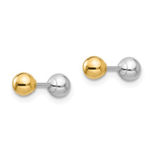 Reversible 4mm Ball Screw Back Earrings in 14k Two-tone Gold