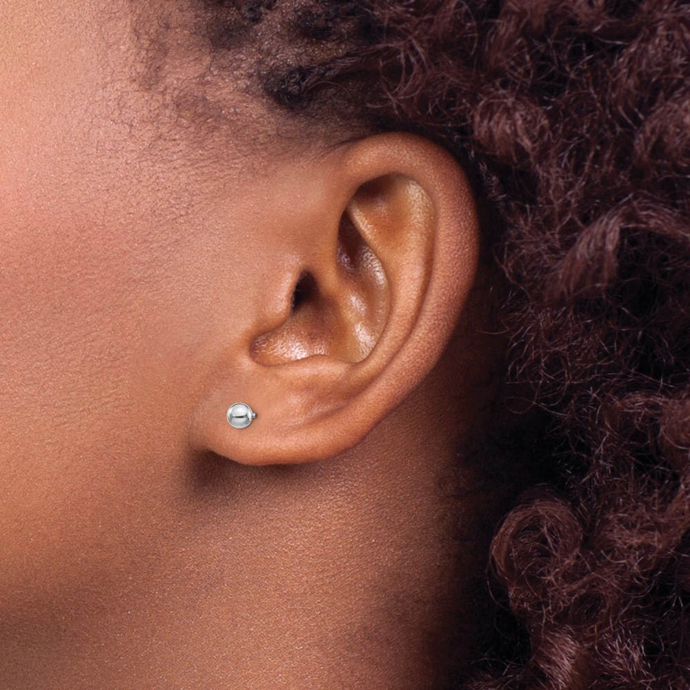 Reversible 4mm Ball Screw Back Earrings in 14k Two-tone Gold